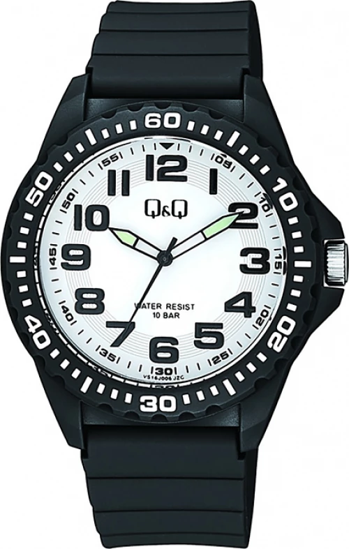 Q&Q Black Rubber Strap Vs16J006Y