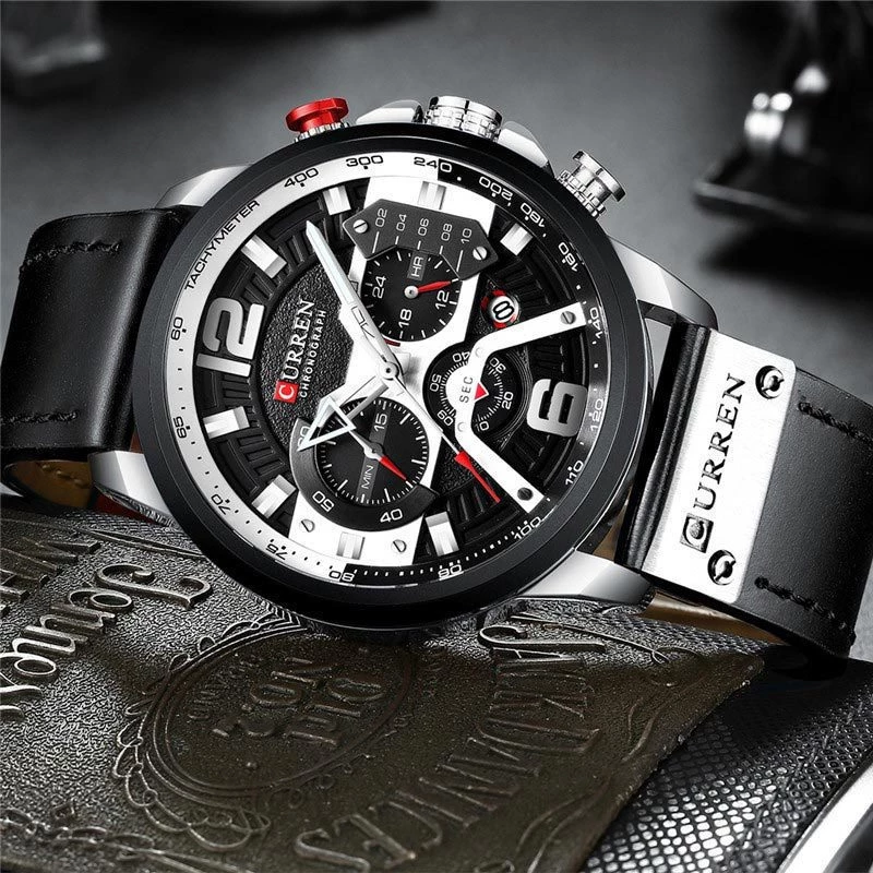 Curren CR8329 Black/Silver Με Χρονογράφους