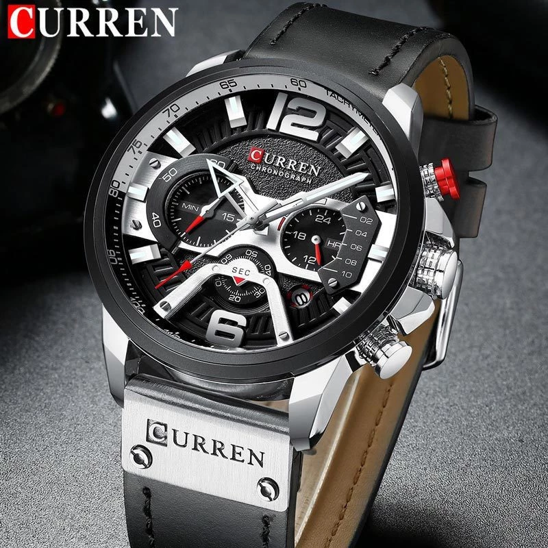 Curren CR8329 Black/Silver Με Χρονογράφους