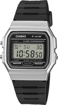 Casio Standard Black Rubber Strap F-91WM-7AEF