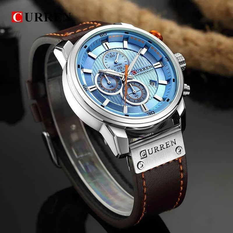 Curren Calendar Coffee 8291 Brown / Blue