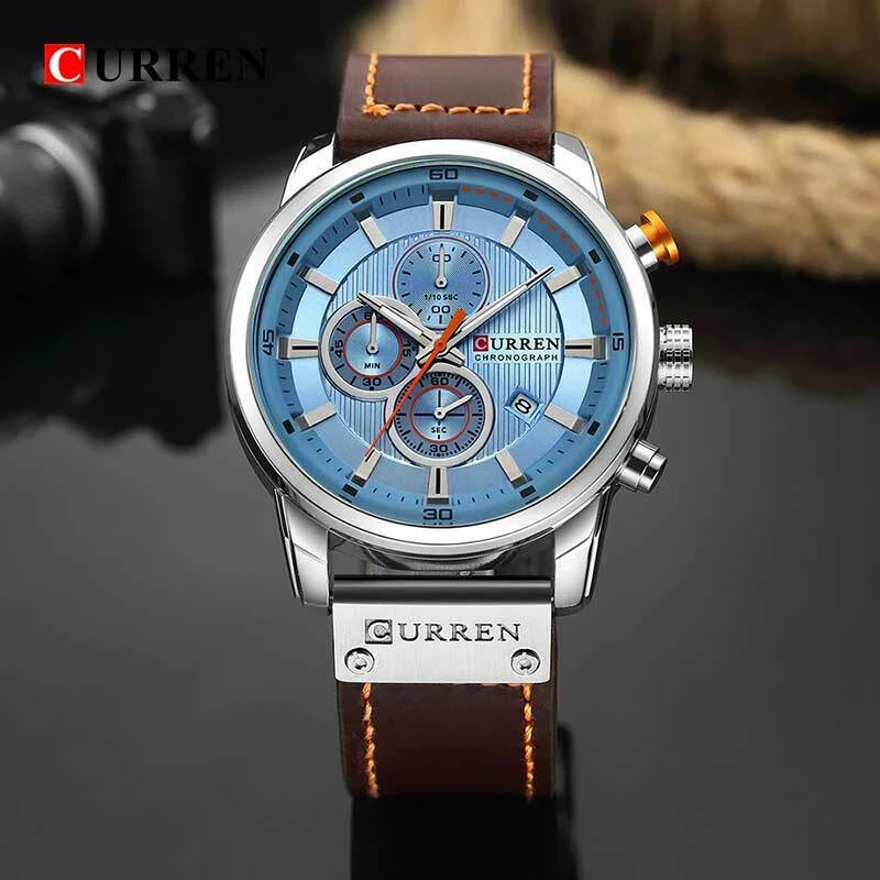 Curren Calendar Coffee 8291 Brown / Blue