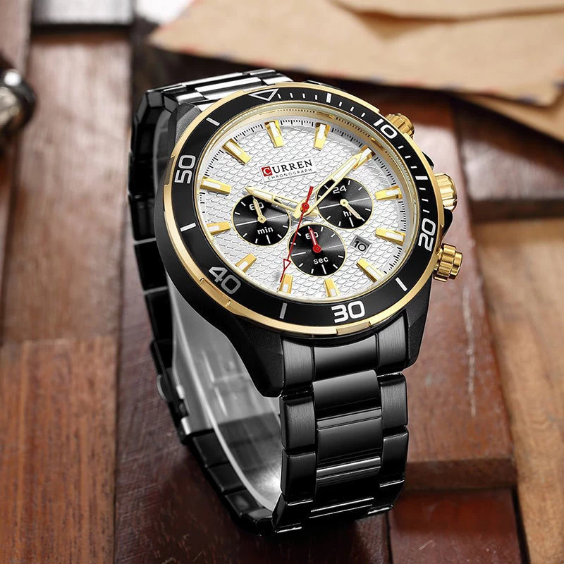 Curren 8309 Black White