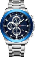 CURREN 8354 Silver/Blue Chronograph