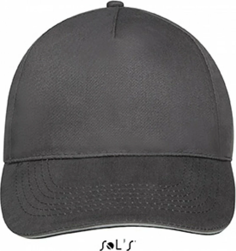 Sol'S Sunny 88110 Βαμβακερό 180Gr Πεντάφυλλο Καπέλο Τζόκεϊ Dark Grey-384