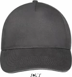 Sol'S Sunny 88110 Βαμβακερό 180Gr Πεντάφυλλο Καπέλο Τζόκεϊ Dark Grey-384