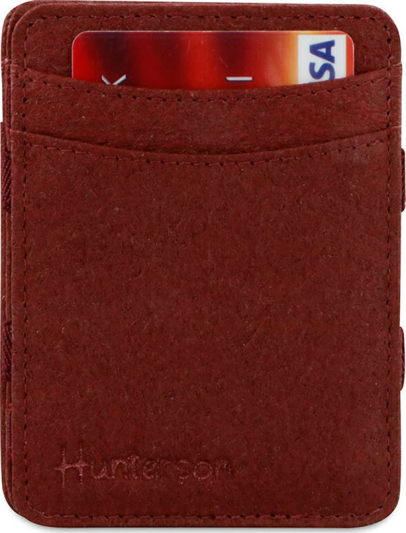 Hunterson Magic Wallet - Vegan Πορτοφόλι με RFID - Κόκκινο Μούρο (Mulberry)