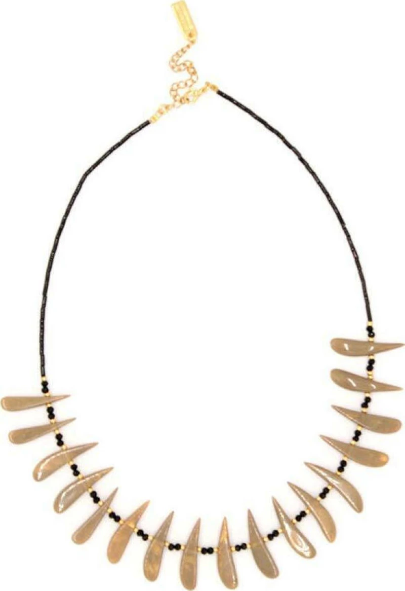 FANCY NECKLACE κολιέ από επιχρυσωμένο ορείχαλκο +& ακρυλικές χάντρες