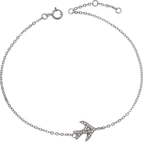 Βραχιόλι Senza Ασήμι 925, Χελιδόνι Με Λευκά Ζιργκόν - Ssr2275Sr Ssr2275Sr