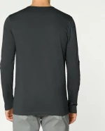 The Project Garments Henley Organic Cotton Long Sleeve T-shirt Asphalt Grey