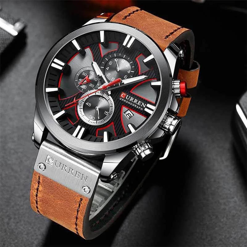 Ανδρικό Ρολόι Curren 8346 με Xρονογράφους Brown/Silver