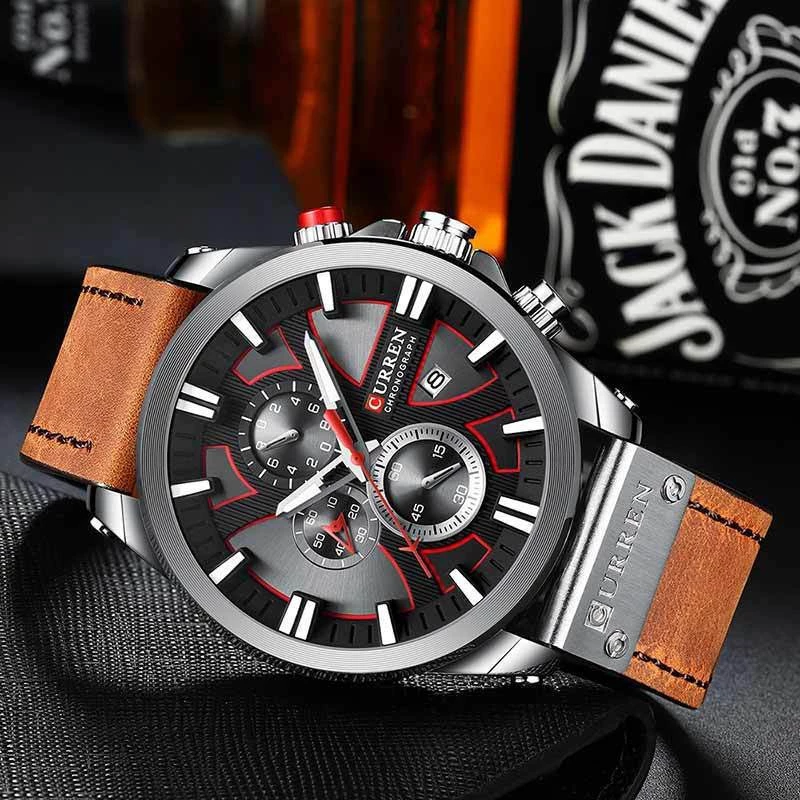 Ανδρικό Ρολόι Curren 8346 με Xρονογράφους Brown/Silver