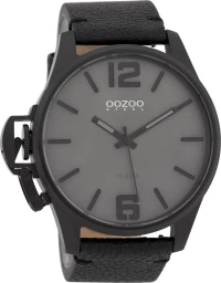 Oozoo Steel Osgr17 Black Leather Strap