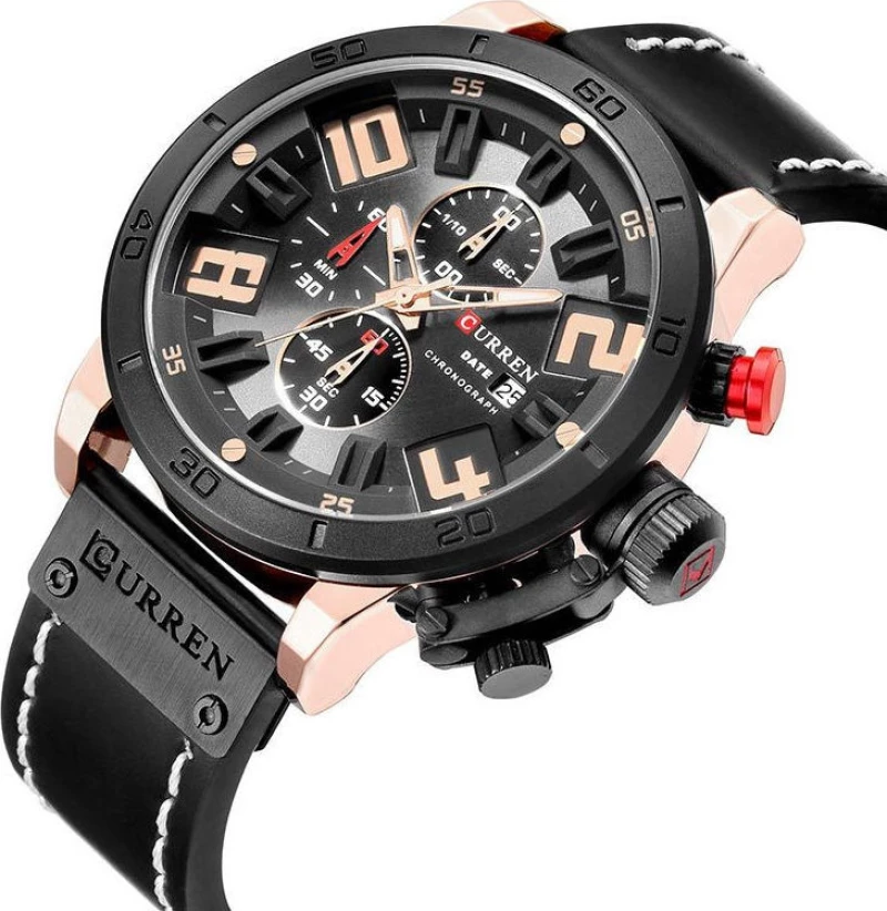 Ανδρικό Ρολόι Curren 8312 με χρονογράφους Black