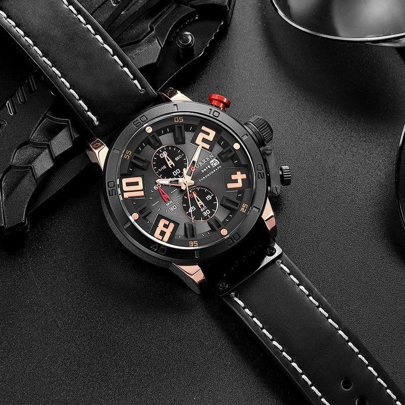 Ανδρικό Ρολόι Curren 8312 με χρονογράφους Black