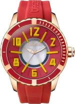 Breeze Westside Connection Rose Gold Red Rubber Strap