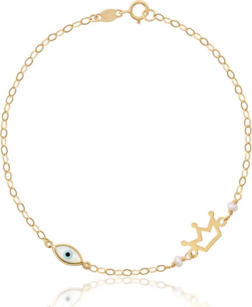 Στέμμα βραχιόλι χρυσό 9Κ