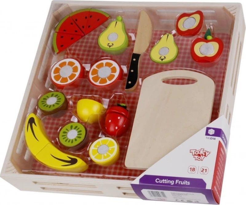 Tooky Toys Ξύλινα Φρούτα Ξύλο Κοπής