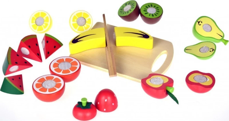 Tooky Toys Ξύλινα Φρούτα Ξύλο Κοπής