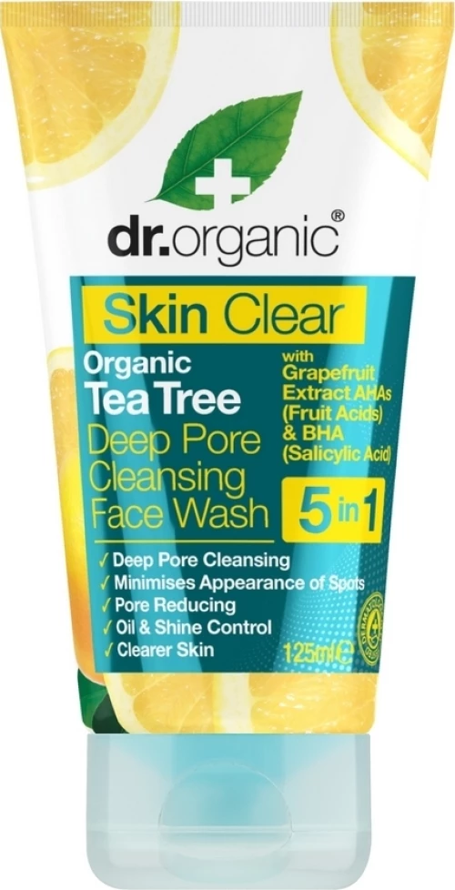 Dr.Organic Skin Clear Organic Tea Tree Deep Pore Cleansing Face Wash 125ml
