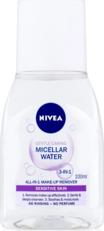 Nivea Gentle Caring Micellar Water Sensitive Skin 3 in 1 No Perfume & No Rinsing 100ml
