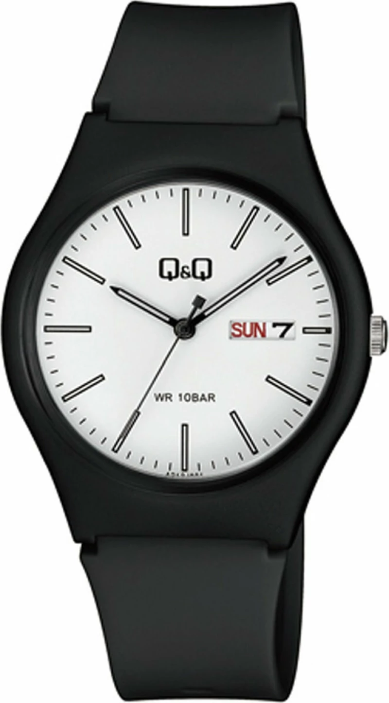 Q&Q A212J001Y Black Plastic Strap