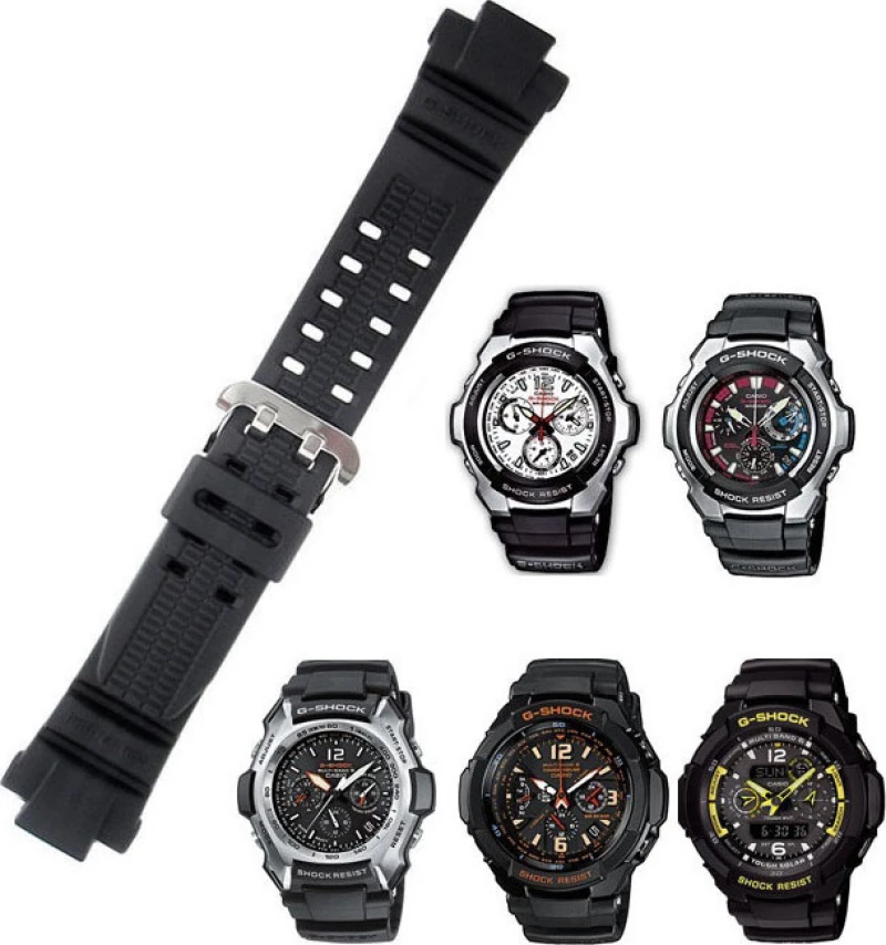 Casio Καουτσούκ Λουράκι Μαύρο