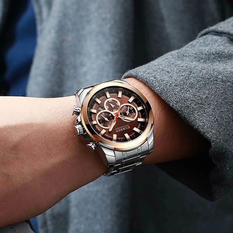 Ανδρικό Ρολόι Curren 8361 με χρονογράφους Silver-Brown