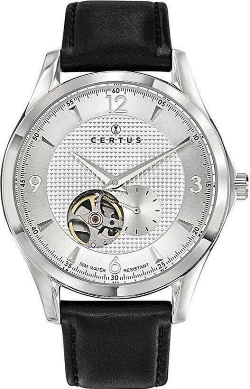 Certus 611159 Mens Automatic Black Leather Strap