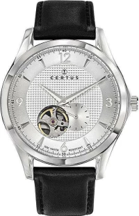 Certus 611159 Mens Automatic Black Leather Strap
