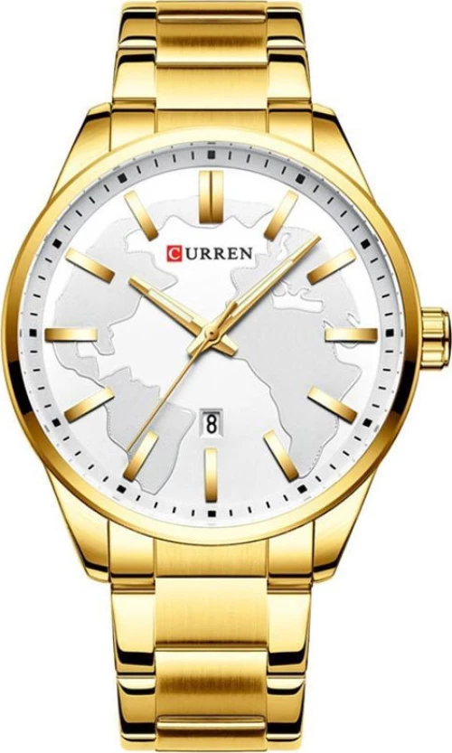 Ανδρικό Ρολόι Curren Gold-White - Watch Men Waterproof Calendar Quartz Wrist