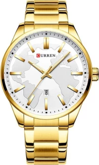 Ανδρικό Ρολόι Curren Gold-White - Watch Men Waterproof Calendar Quartz Wrist