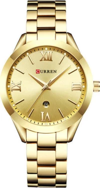 Curren 9007 Women Quartz Watch Calendar - Gold