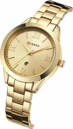 Curren 9007 Women Quartz Watch Calendar - Gold