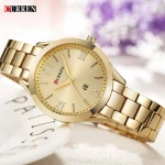 Curren 9007 Women Quartz Watch Calendar - Gold