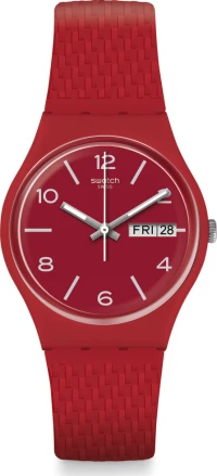 Swatch Bau Lazered GR710 Καουτσούκ λουρί κόκκινου χρώματος