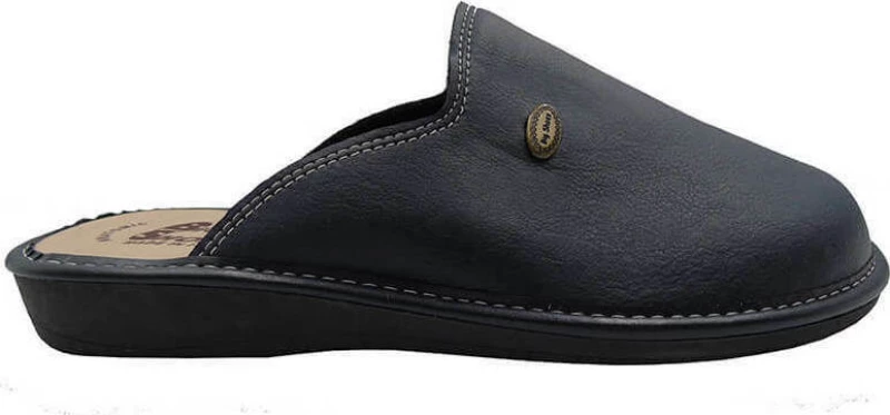 Ανδρική παντοφλα με δερματίνη σε μπλε Big Shoes 904