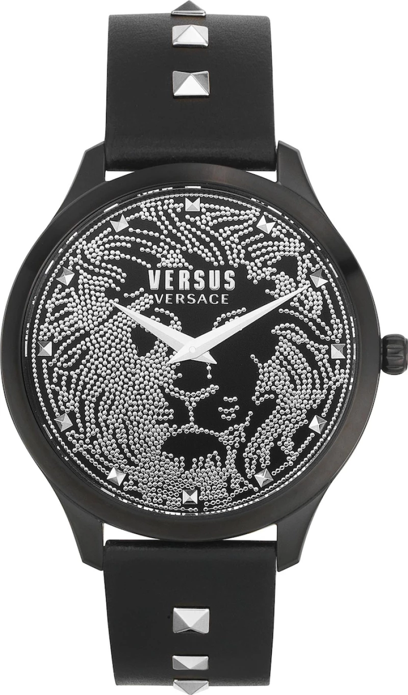 Versus by Versace Ρολόι Domus με Δερμάτινο Λουράκι σε Μαύρο χρώμα