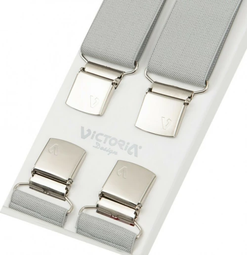 Τιράντες Unisex 36mm με 4 κλίπς Victoria Γκρί Ανοιχτό