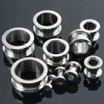 ΣΚΟΥΛΑΡΙΚΙ ΑΤΣΑΛΙ FLESH TUNNEL ΑΣΗΜΙ 4MM TMX