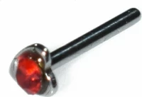 Σκουλαρίκι μύτης ατσάλινο (stainless steel) καρδιά με κόκκινο κρύσταλλο σε ασημί χρώμα BZ-ER-00621