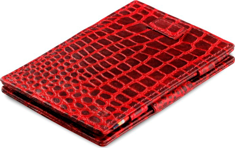 Garzini Cavare Wallet - Croco - Βυσσινί (Burgundy)