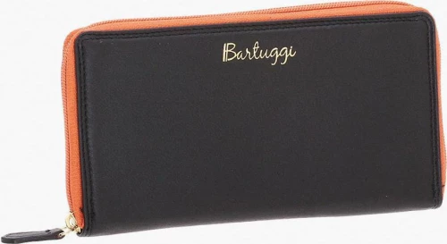 Δερμάτινο Γυναικείο Πορτοφόλι (516-1353-black-orange)