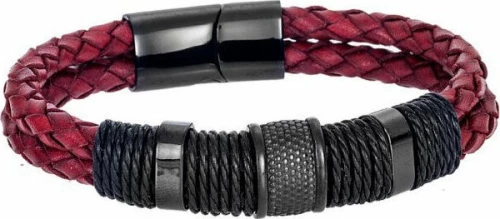 Βραχιόλι Senza Men'S Steel Leather Strap - Ssd4239Rd Ssd4239Rd