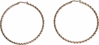Σκουλαρίκια ατσάλινα (stainless steel) ροζ χρυσά κρίκοι BZ-ER-00106