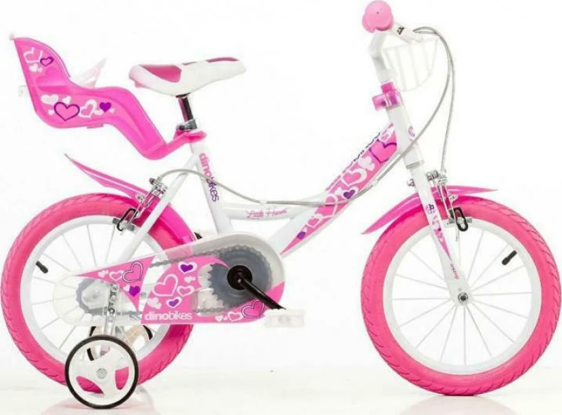 Dino Bikes Little Heart 16" Ροζ/Λευκό