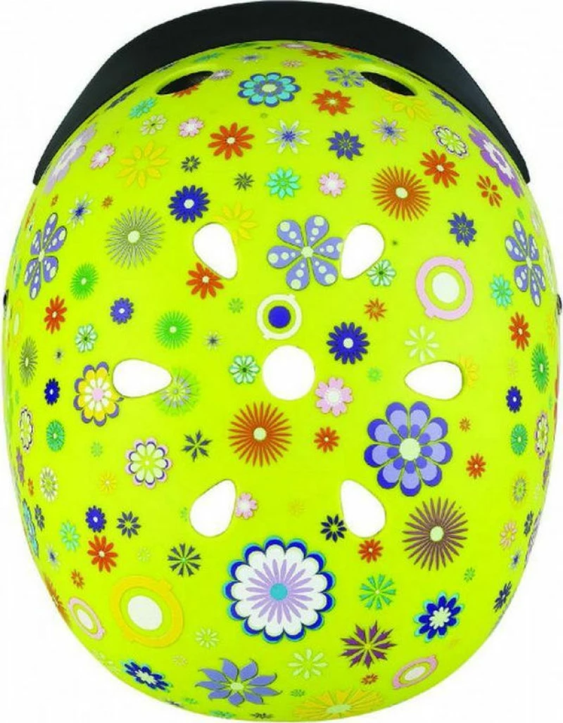Globber Κράνος Elite Lights XS/S (48-53cm) Lime Green Flowers 507-106