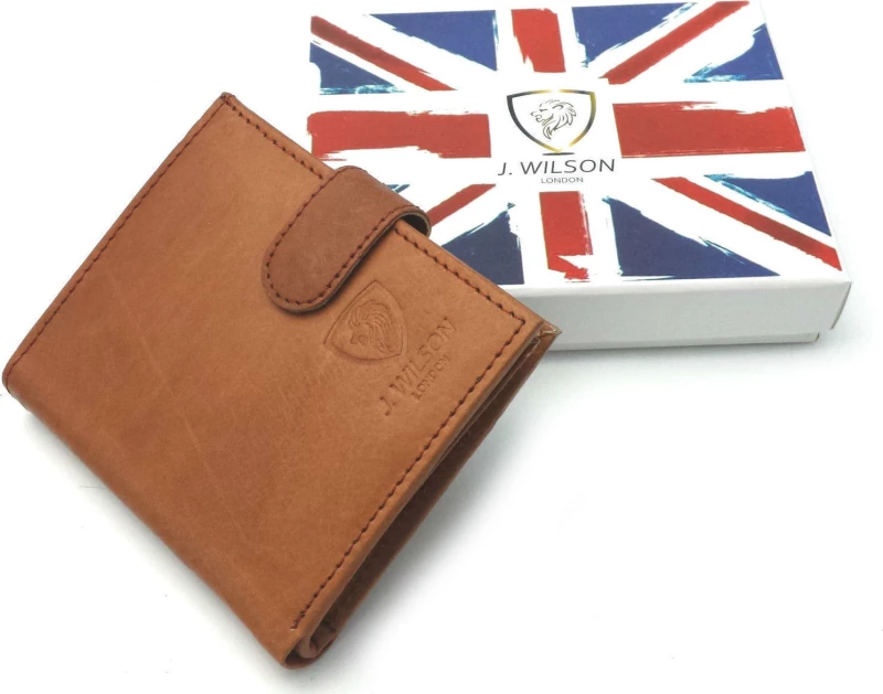 Ταμπά Δερμάτινο Αντρικό Πορτοφόλι Designer RFID BLOCKING J Wilson Brown 5246