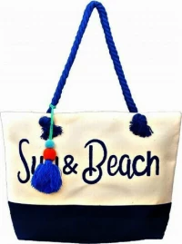 Τσάντα Θαλάσσης Sun + Beach Μπλε Κωδ.13401