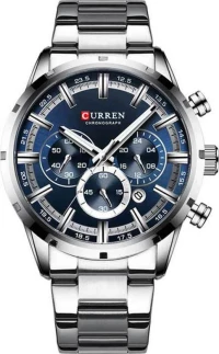 CURREN 8355 Silver/Blue Chronograph